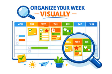 Weekly organizer with visual planning and color coding for efficient scheduling