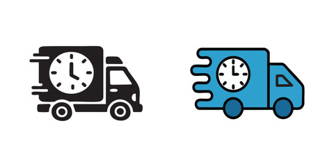 Courier Delivery Delay Icons Vector Illustration
