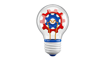 Light bulb with gears