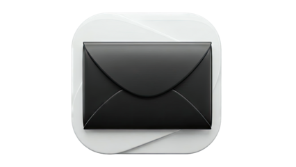 Modern Black Envelope Icon