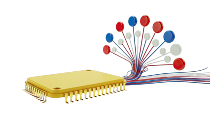 Integrated circuit with colorful connected data points