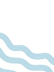 Blue textured wavy line corner decoration