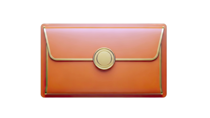 Orange Envelope with Gold Trim