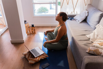 Woman stretching neck