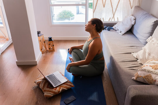 Woman stretching neck