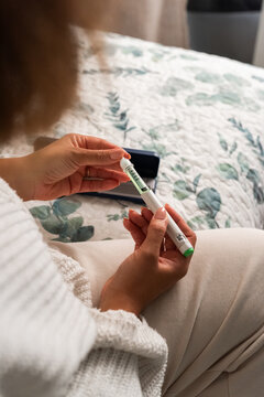 Woman preparing to use GLP-1