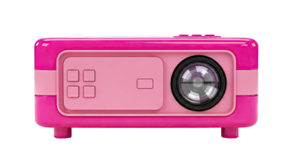 Pink Children's Toy Projector with Buttons and Lens
