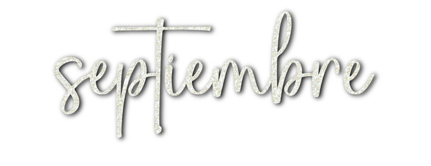 septiembre handwritten script lettering isolated