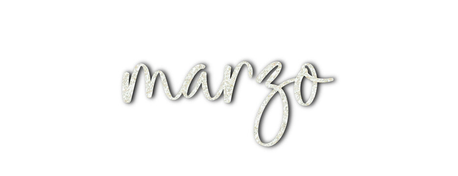 Marzo handwritten script lettering isolated