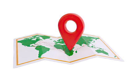 Red Map Pin on World Map
