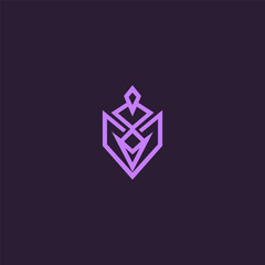 Abstract geometric amulet logo symbolizing protection and mystic balance.
