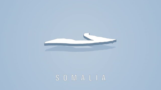 Somalia country map spinning in 3d animation