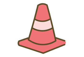 Traffic Safety Cone Used At Construction And Road Work Sites For Warning, Traffic Control, Public Safety, Infrastructure Maintenance And Work Zone Management Concepts
