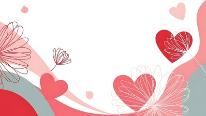 Valentine's Day: Heart and Floral Copy Space Background
