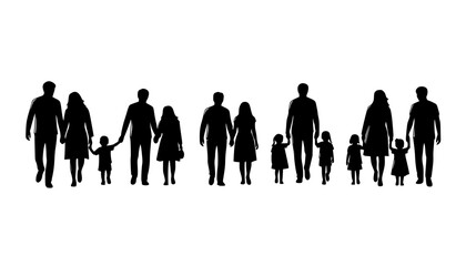 silhouette people go set
