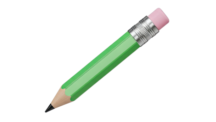 Green pencil with pink eraser