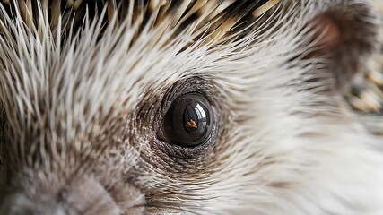 Close-Up: Hedgehog Eye With Detail, Macro Focus View of Animal