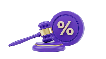 Gavel and Percentage Symbol
