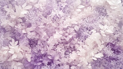 Abstract floral wall, shades of lavender and white