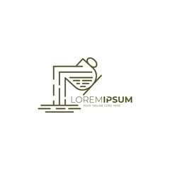 logo of coffee spilling into a cup in a cafe, line style logos