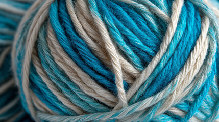 Blue and White Yarn Balls &ndash; Knitting, Crochet and Handmade Craft Background