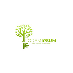 Tree logo and kay design combination, nature logos