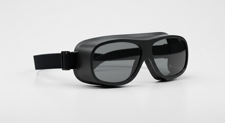 マットブラックのレトロモダンなドライビングゴーグル。清潔感あるスタジオライトでそのスタイリッシュな曲線が美しく際立つ。. AI Generated