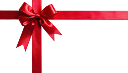 A vibrant red ribbon with a decorative bow, perfectly presented against a deep black background