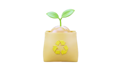 Recycling bag with sprouting plant