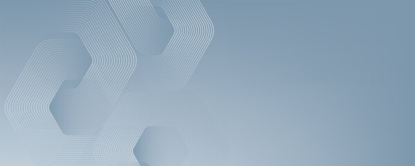 Abstract hexagon lines on gray background. Geometric stripe line art design modern