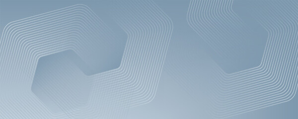 Abstract hexagon lines on gray background. Geometric stripe line art design modern