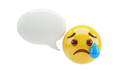 Sad emoji with speech bubble