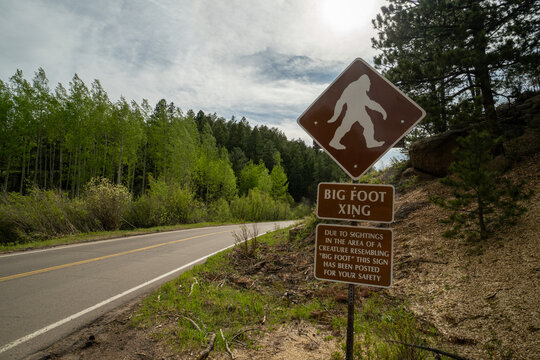 Bigfoot Crossing Sign, Pikes Peak Colorado