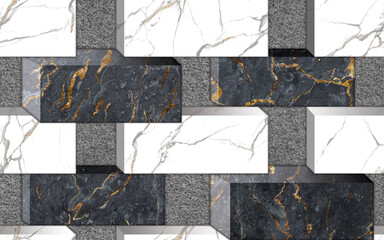 3d pattern background with beautiful marble texture combination