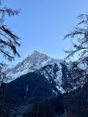 snow covered mountains