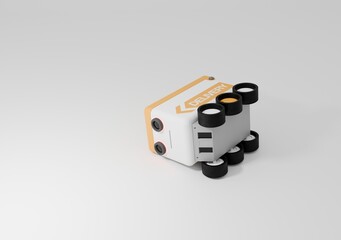 Delivery robot on its side