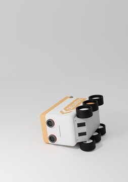 Crashed delivery robot