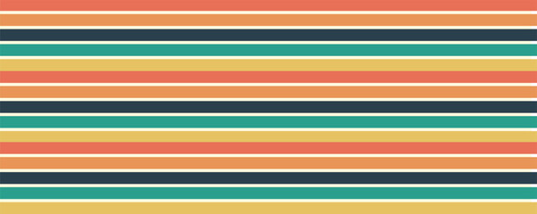 Abstract background of rainbow groovy Wavy Line design in 1970s Hippie Retro style. Vector pattern ready to use for cloth, textile, wrap and other.