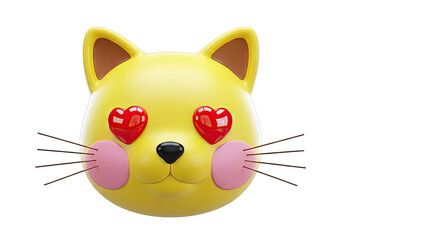 Yellow Cat Emoji with Heart Eyes
