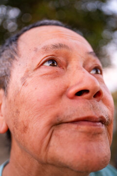 closeup face portrait aging