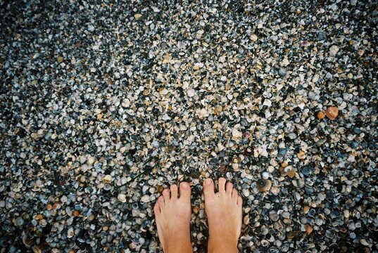 Selfie on a shell beach