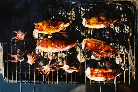 Seafood on the grill