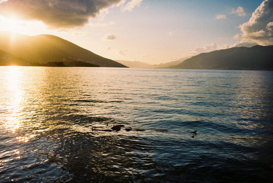 The Bay of Kotor at sunset