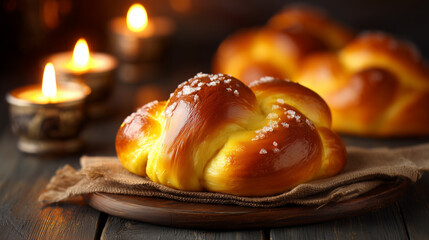 Traditional Lucia buns (lussekatter) on a wooden table with saffron glow