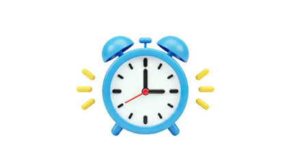 Blue Alarm Clock with Yellow Rays