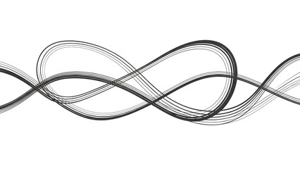 Abstract symmetrical wave lines illustrating rhythm, balance, harmony, communication, and continuous flowing connection