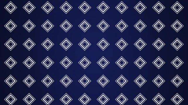 Repeating geometric pattern of white diamonds on a dark blue background.