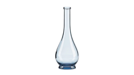 Elegant Blue Glass Bottle on a White Background