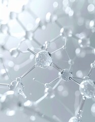 Abstract 3D white glass molecule structure background
