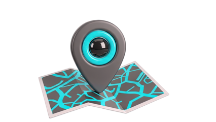 3D Map Pin and Location Icon